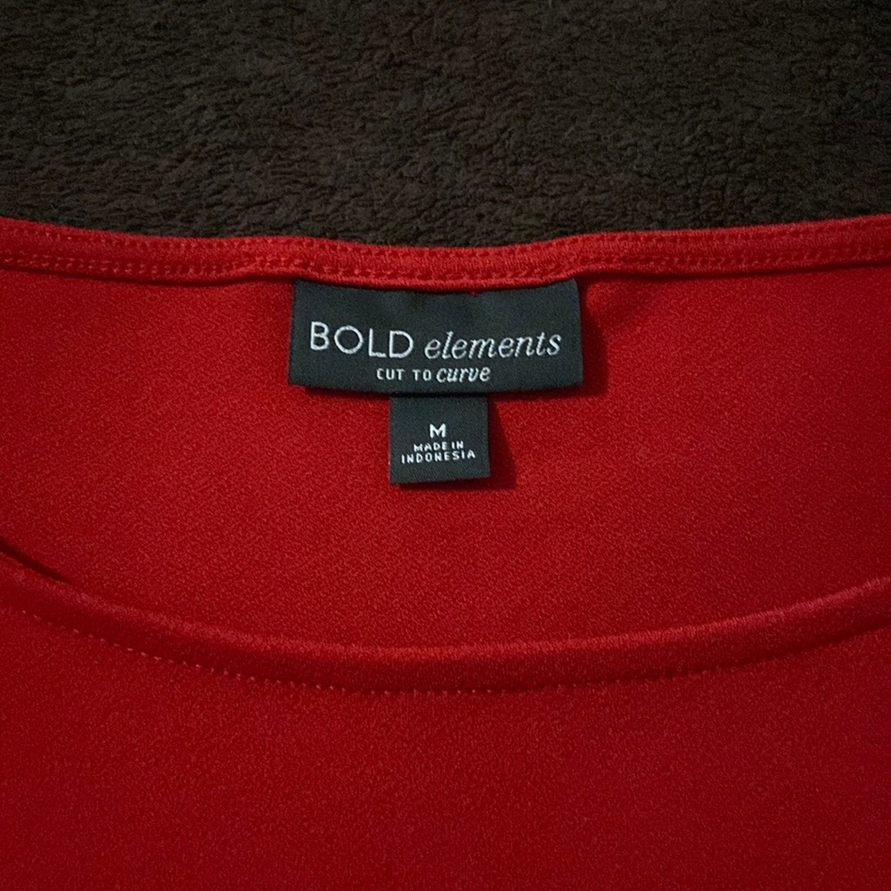 Red silky style blouse